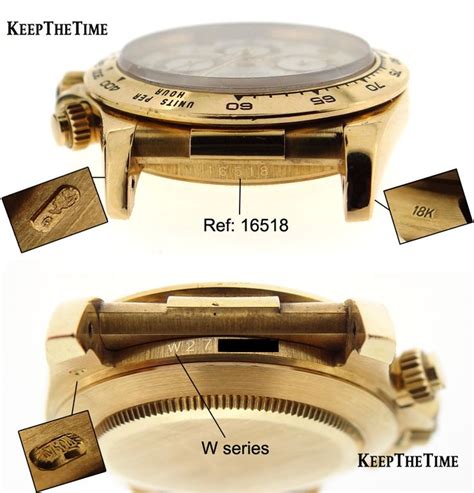 gold rolex daytona serial number marks location on watch